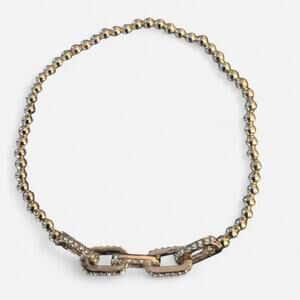 BaubleBar - Gold Tone Beaded Bracelet – Slip‑On Style – 4 Interlocking Segments